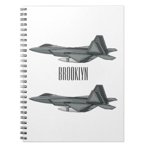 Fighter aircraft cartoon illustration notebook