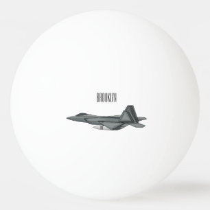 Fighter aircraft cartoon illustration ping pong ball
