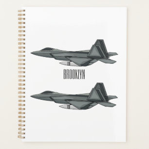 Fighter aircraft cartoon illustration planner