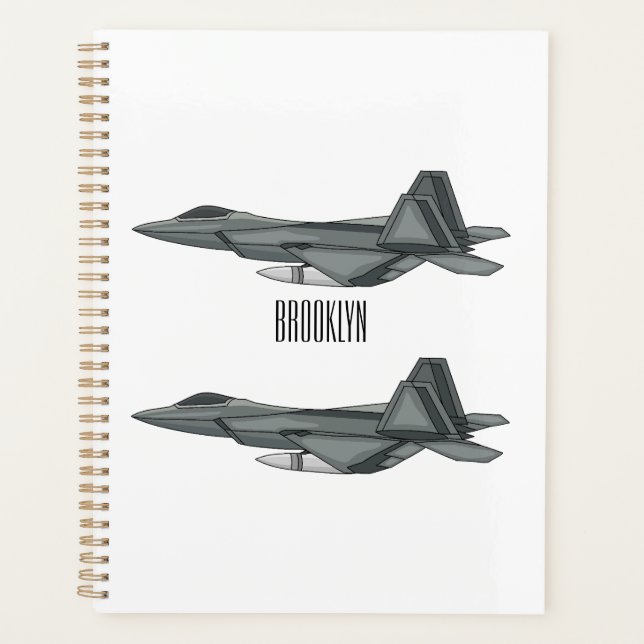 Fighter aircraft cartoon illustration planner (Front)