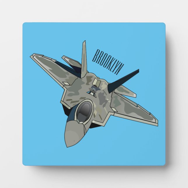 Fighter aircraft cartoon illustration plaque (Front)