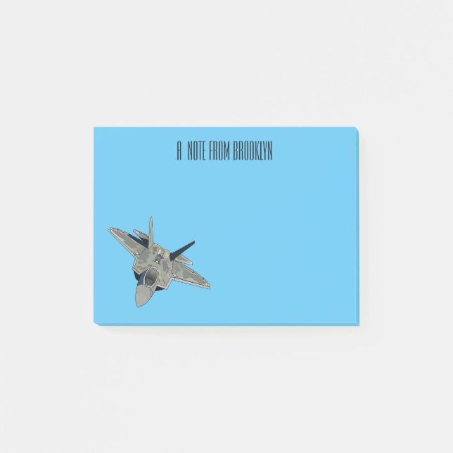 Fighter aircraft cartoon illustration post-it notes (Front)