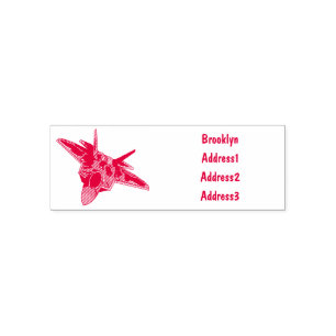 Fighter aircraft cartoon illustration self-inking stamp