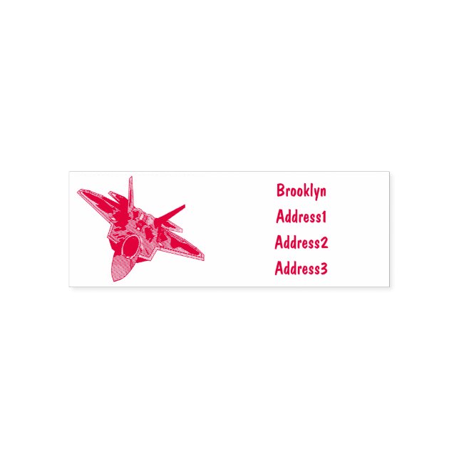 Fighter aircraft cartoon illustration self-inking stamp (Design)