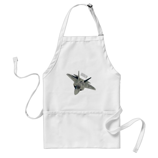 Fighter aircraft cartoon illustration standard apron (Front)