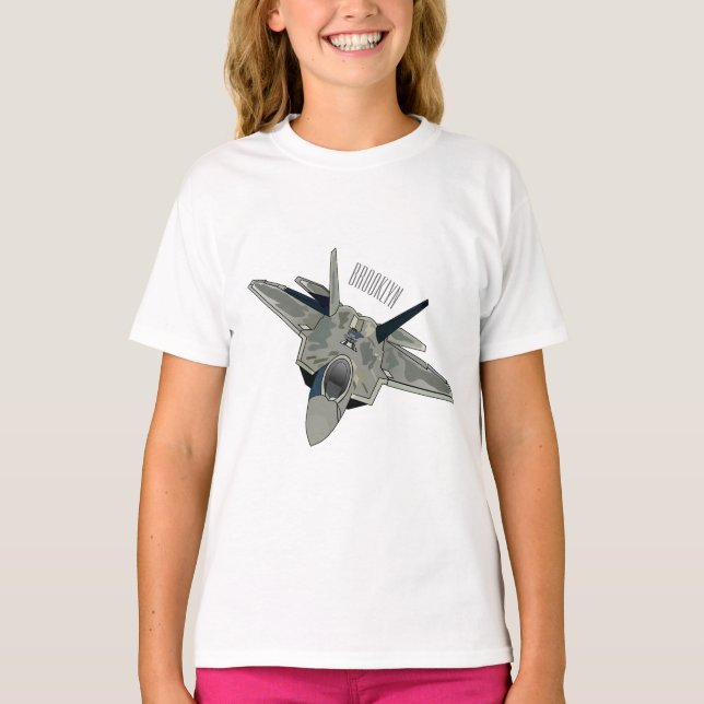 Fighter aircraft cartoon illustration T-Shirt (Front)