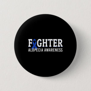 Fighter Alopecia Awareness Blue AA Ribbon Support  6 Cm Round Badge