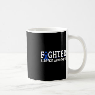 Fighter Alopecia Awareness Blue AA Ribbon Support Coffee Mug