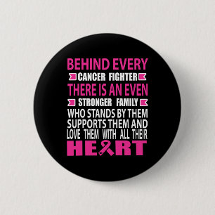 Fighter And Strong Family Breast Cancer Awareness  6 Cm Round Badge