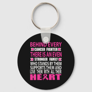 Fighter and strong family Breast cancer awareness  Key Ring