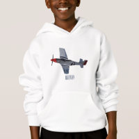 Fighter-bomber cartoon illustration