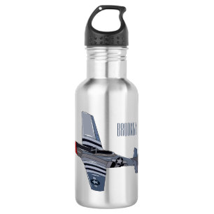 Fighter-bomber cartoon illustration 532 ml water bottle