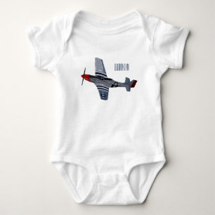Fighter-bomber cartoon illustration baby bodysuit