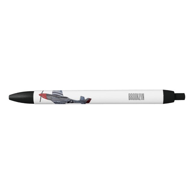 Fighter-bomber cartoon illustration black ink pen (Front)
