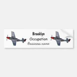 Fighter-bomber cartoon illustration bumper sticker