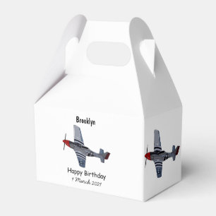 Fighter-bomber cartoon illustration favour box