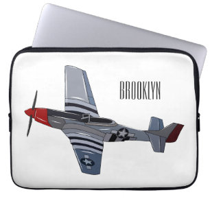 Fighter-bomber cartoon illustration laptop sleeve