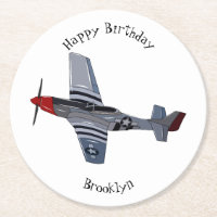 Fighter-bomber cartoon illustration