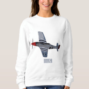 Fighter-bomber cartoon illustration sweatshirt