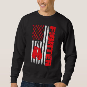 Fighter Boxing, USA Kick Boxing, US Boxing, Americ Sweatshirt