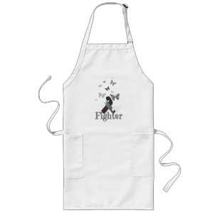 Fighter Diabetes Awareness Ribbon Long Apron
