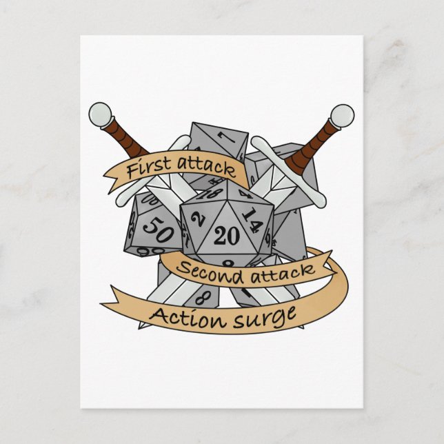 Fighter Dice Design Announcement Postcard (Front)