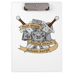 Fighter Dice Design Clipboard