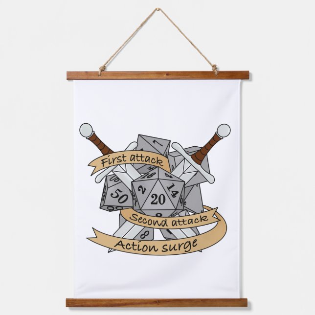 Fighter Dice Design Hanging Tapestry (Front)