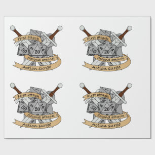 Fighter Dice Design Wrapping Paper