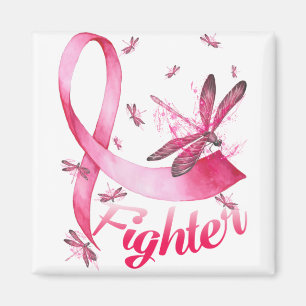 Fighter Dragonfly Pink Ribbon Breast Cancer Magnet