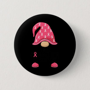 Fighter Gnome - Breast Cancer Awareness Gnome Cost 6 Cm Round Badge