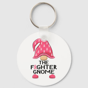 Fighter Gnome - Breast Cancer Awareness Gnome Cost Key Ring
