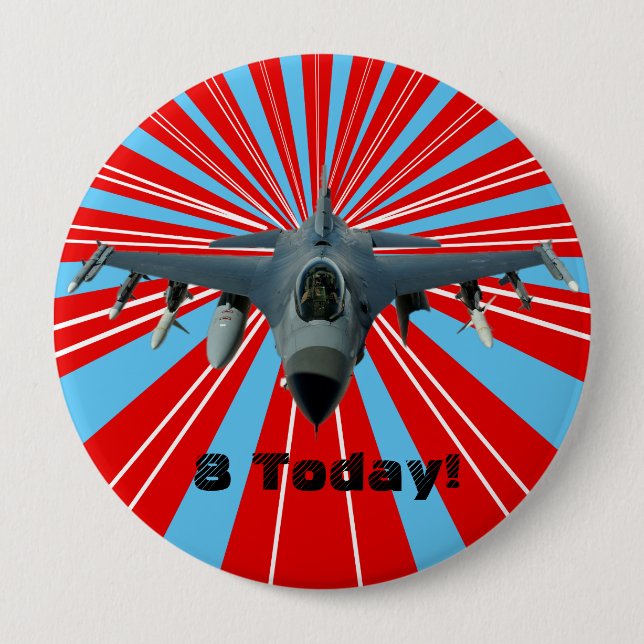 Fighter Jet 10 Cm Round Badge (Front)