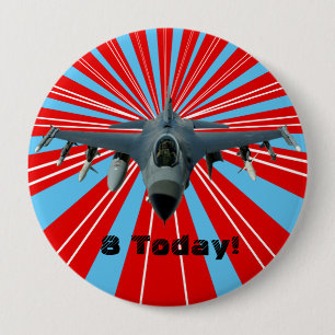 Fighter Jet 10 Cm Round Badge