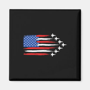 Fighter Jet Aeroplane American Flag Fighter Jets 4 Magnet