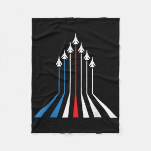 Fighter Jet Aeroplane Usa Flag 4th Of July Patriot Fleece Blanket