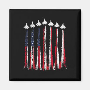 Fighter Jet Aeroplane Usa Flag 4th Of July Patriot Magnet