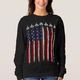 Fighter Jet Airplane USA Flag 4th Of July Patrioti Sweatshirt