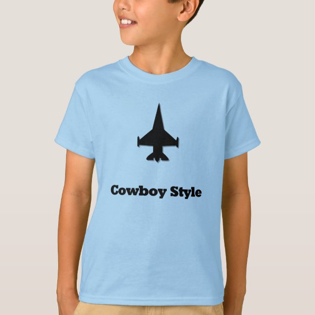 Fighter Jet Cowboy Style T-Shirt (Front)