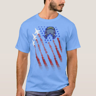 Fighter Jet Fight Pilot Helmet USA Flag Patriot 4t T-Shirt