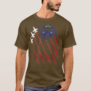 Fighter Jet Fight Pilot Helmet USA Flag Patriot 4t T-Shirt