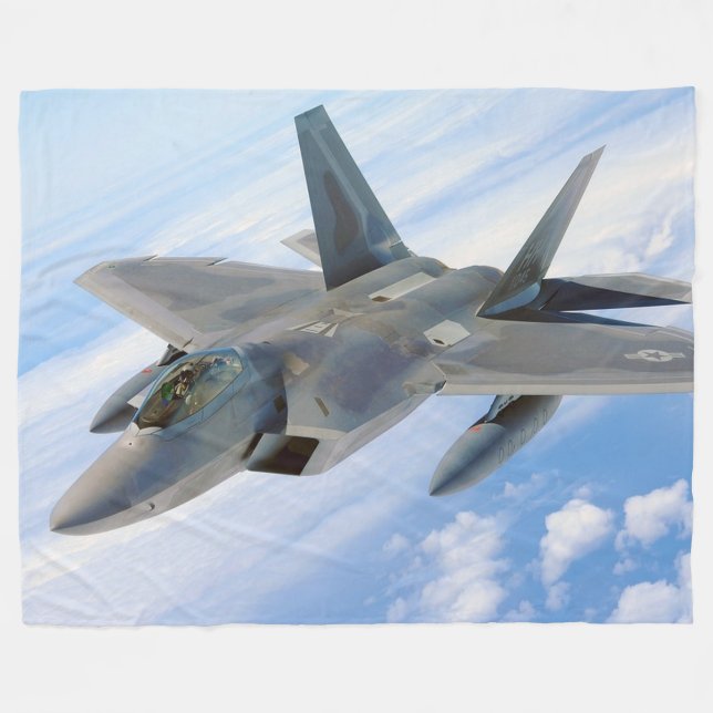 Fighter Jet Fleece Blanket (Front (Horizontal))