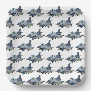 Fighter Jet Paper Plates, Military Air Force Pilot Plate