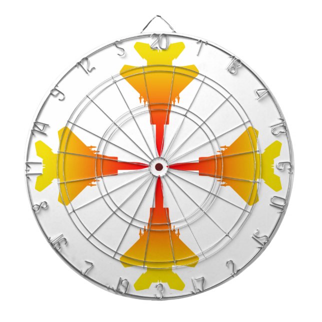 Fighter Jets Metal Cage Dartboard (Front)