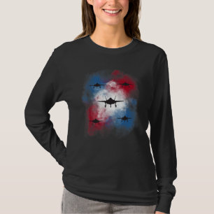 Fighter Jets USA Red White Blue US American Flag 4 T-Shirt