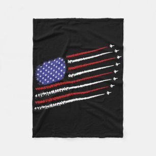 Fighter Jets With Usa American Flag 4th Of July Ce Fleece Blanket