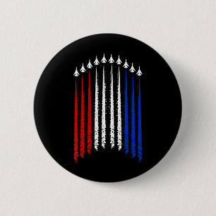 Fighter Jets With Usa Flag 4th Of July Patriotic F 6 Cm Round Badge