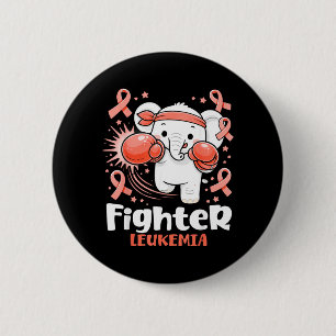 Fighter Leukaemia Awareness Funny Boxing Elephant 6 Cm Round Badge