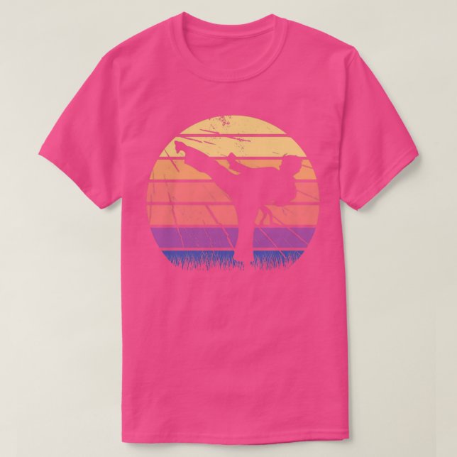 Fighter Martial Art Sunset Retro T-Shirt (Design Front)