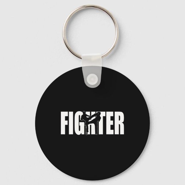 Fighter Mma Kickboxing Muay Thai Mixed Martial Art Key Ring (Front)
